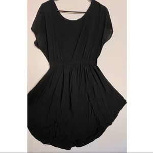 Woven Black Cotton On Dress